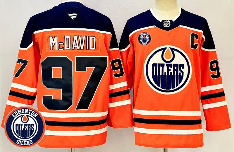 Men Edmonton Oilers #97 Mcdavid Orange Fanatics 2025 NHL Jersey style 1->edmonton oilers->NHL Jersey